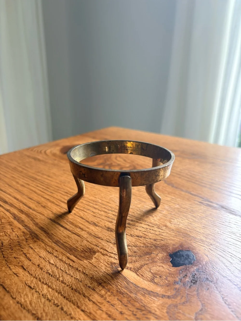Vintage Brass Three leg Egg Stand - made in India